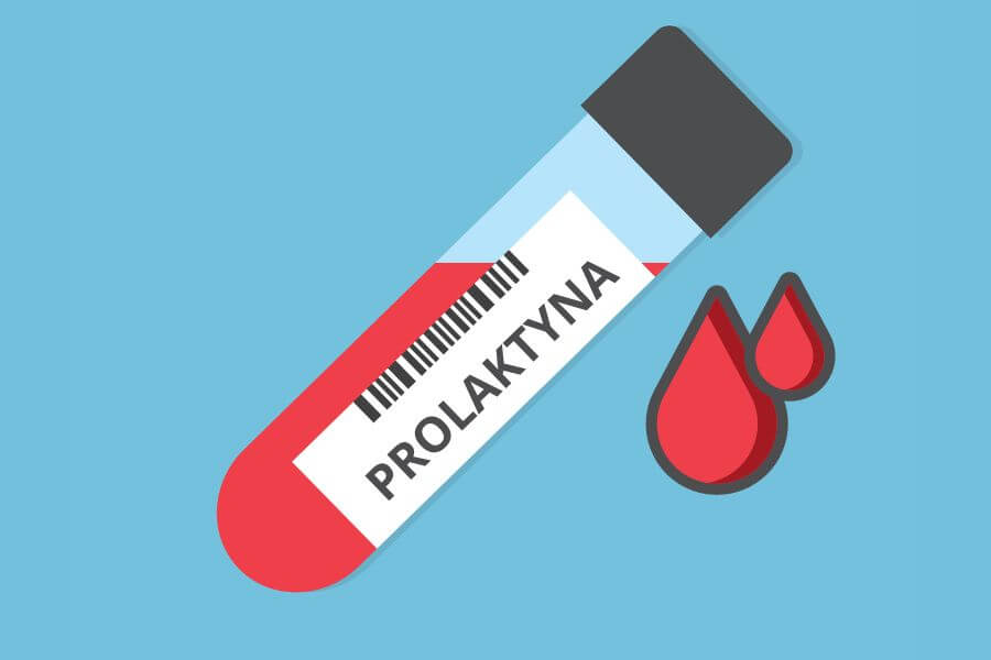 Rysunkowa próbka krwi przeznaczona do badania stężenia prolaktyny.