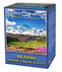 Opakowanie suplementu diety Herbatka ajurwedyjska BRAHMI — pamięć i czynność mózgu.