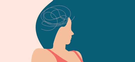 Postać kobiety doświadczająca derealizacji.