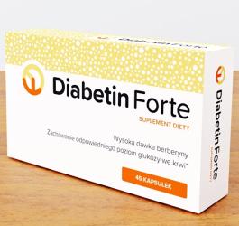 Opakowanie suplementu diety Diabetin Forte.