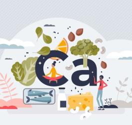 Grafika przedstawiająca źródła wapnia w produktach spożywczych.