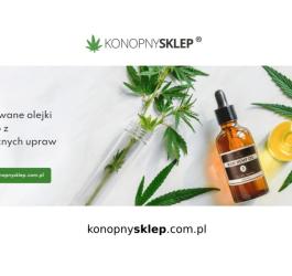 Logotyp Konopny Sklep wraz z adresem www.