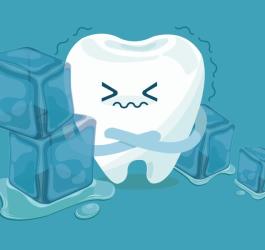 Symbolicznie przedstawiona nadwrażliwość zębów - ząb nadwrażliwy na zimno.