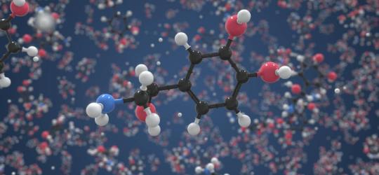 Model cząsteczki noradrenaliny.