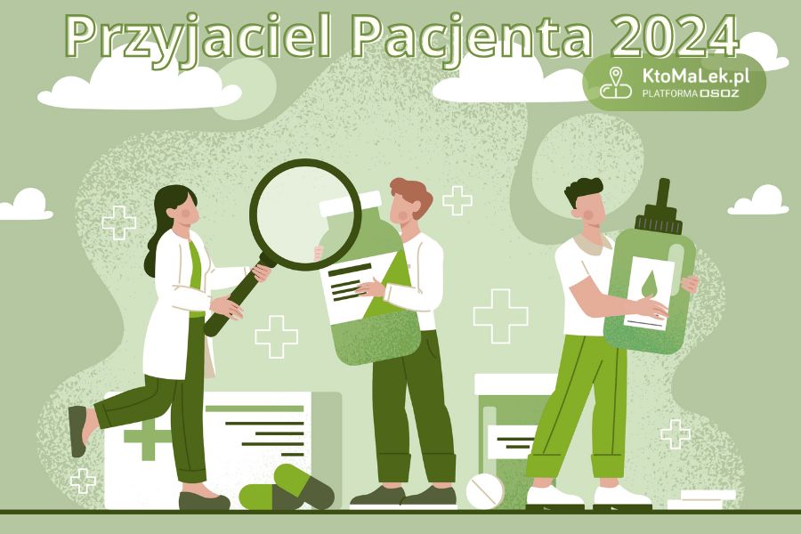 Grafika z okazji przyznania tytułu Przyjaciela Pacjenta roku 2024.