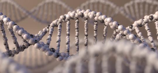 Graficzne przedstawienie kwasu deoksyrybonukleinowego (DNA).