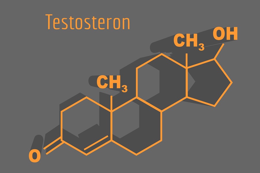 Wzór chemiczny testosteronu.