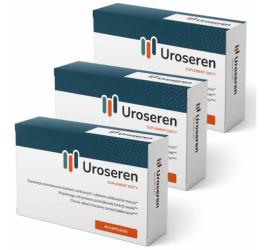 Zdjęcie 3 opakowań suplementu diety Uroseren.
