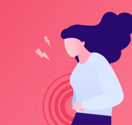 Postać kobiety odczuwająca dolegliwości bólowe związane z vulvodynią.