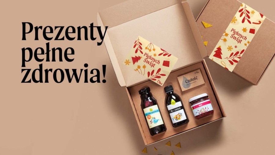 Produkty Olini w pudełku prezentowym.